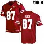 Youth Wisconsin Badgers NCAA #87 Hayden Rucci Red Authentic Under Armour Stitched College Football Jersey DH31K22VM